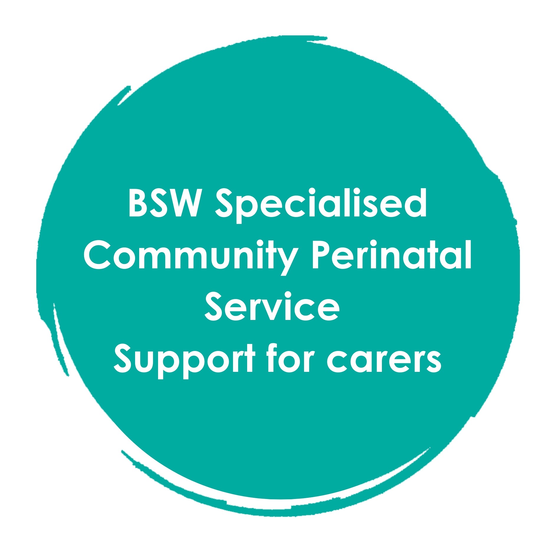 Text reads: BSW Specialised Community Perinatal Service Support for carers