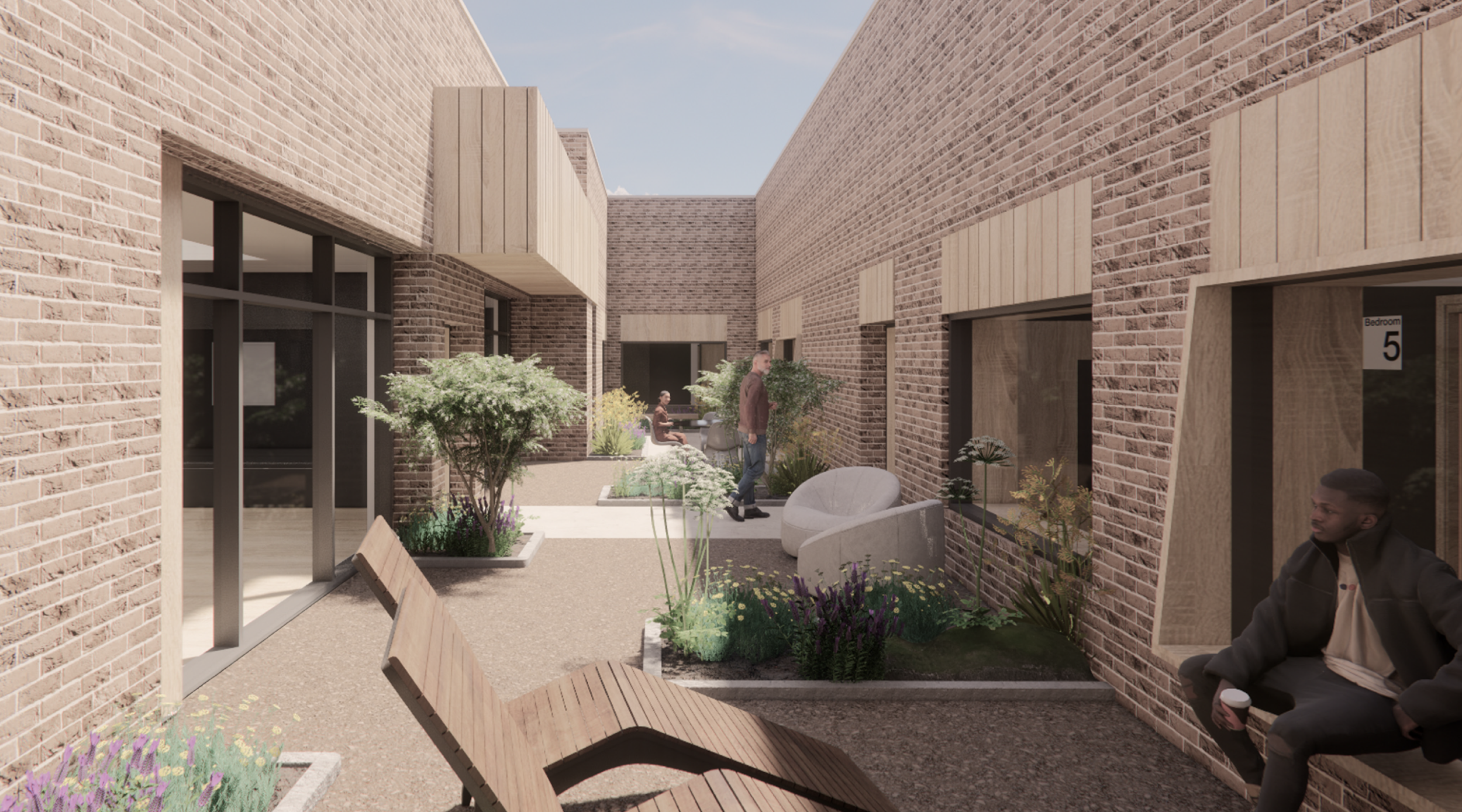 Blackberry Hill Hospital proposal, Bristol – Lounge Courtyard